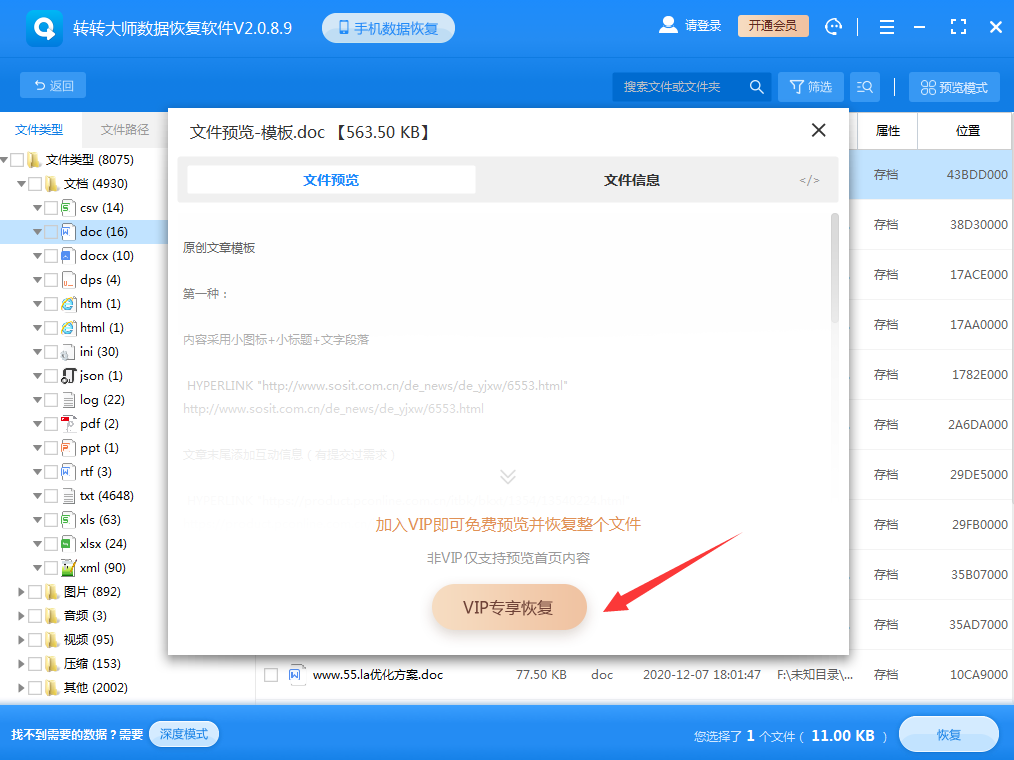 使用專業(yè)數(shù)據(jù)恢復軟件步驟四