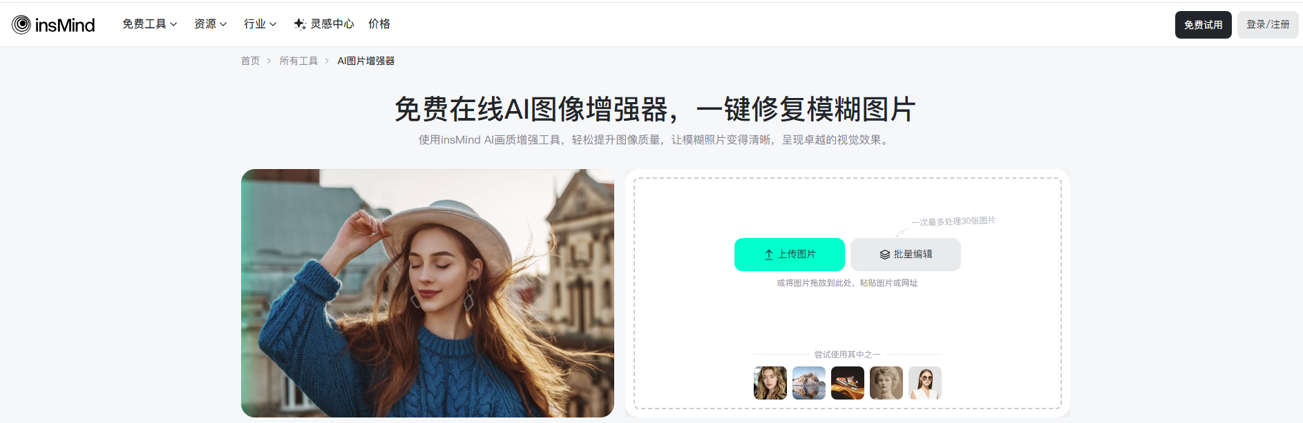 在線工具：水印iLoveIMG、insMind步驟三