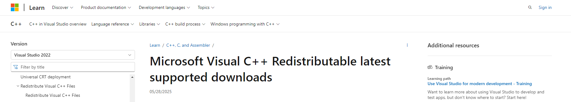  安裝/修復(fù) Microsoft Visual C++ 可再發(fā)行組件包
